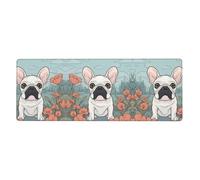 YYHWHJDE Cartoon French Bulldog Pattern Extra Large Mouse Pad, Computer Office Anti Slip Gaming Keyboard Thickened Version 12x31.5in
