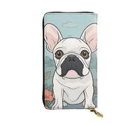 YYHWHJDE Cartoon French Bulldog Printed Quality Leather Long Clutch Wallet Designed for Fashion Girls and Women Stylish 7.48 x 4.13 in