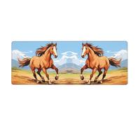 YYHWHJDE Cartoon Horse Pattern Extra Large Mouse Pad, Computer Office Anti Slip Gaming Keyboard Thickened Version 12x31.5in