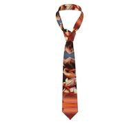 YYHWHJDE cartoon karate Pattern Men's tie classic style suit cravat suitable for holidays and work