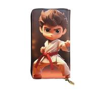 YYHWHJDE Cartoon Karate Picture Quality Leather Long Clutch Wallet Designed for Fashion Girls and Women Stylish 7.48 x 4.13 in
