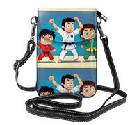 YYHWHJDE Cartoon Karate Prints Small Leather Women'S Crossbody Flip Phone Bag, Waterproof And Durable