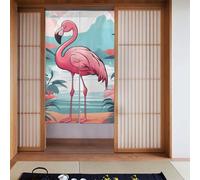 YYHWHJDE Cartoon Lake Flamingo Prints Curtain two Pieces Spliced 34x56in Fabric curtains, room dividers for Hanging Between Rooms, at Doorways