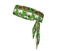 YYHWHJDE Cartoon lambs Pattern Sports headscarf, sweat absorbing and breathable, motion headband, double-sided kerchief