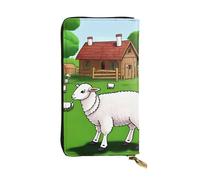 YYHWHJDE Cartoon lambs Picture Leather long clutch wallet Designed for fashion girls and women stylish and personalized 7.48 x 4.13 in, Black, One Size
