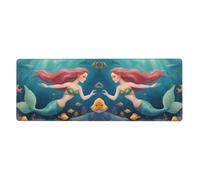 YYHWHJDE Cartoon Mermaid Pattern Extra Large Mouse Pad, Computer Office Anti Slip Gaming Keyboard Thickened Version 12x31.5in