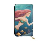 YYHWHJDE Cartoon Mermaid Printed Quality Leather Long Clutch Wallet Designed for Fashion Girls and Women Stylish 7.48 x 4.13 in