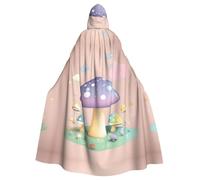 YYHWHJDE Cartoon mushroom Printing Halloween Adult Hooded Cloak for Parties and Costume Events