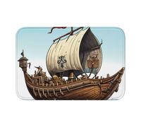 YYHWHJDE Cartoon Old Viking Boat Picture Anti Slip and Thickened Floor mat Suitable for bathrooms, bedrooms, Washable Carpet Floor mats 16X24 in