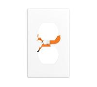 YYHWHJDE Cartoon Orange Fox Pattern Double Socket Wall Panel Decorative for Residential and Commercial Areas 4.5x2.76in
