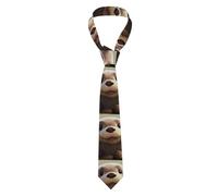 YYHWHJDE Cartoon Otter Pattern Men's tie classic style suit cravat suitable for holidays and work