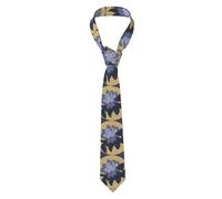 YYHWHJDE Cartoon peony flower Pattern Men's tie classic style suit cravat suitable for holidays and work