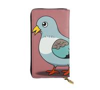 YYHWHJDE cartoon pigeon Printed Leather long clutch wallet Designed for fashion girls and women stylish and personalized 7.48 x 4.13 in, Black, One Size