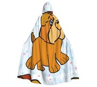 YYHWHJDE cartoon pug Pattern Halloween Adult Hooded Cloak for various party and carnival settings