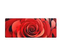 YYHWHJDE Cartoon Red Flower Vortex Spiral Picture Extra Large Mouse Pad, Computer Office Anti Slip Gaming Keyboard Thickened Version 12x31.5in