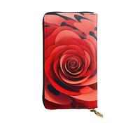 YYHWHJDE Cartoon Red Flower Vortex Spiral Printing Quality Leather Long Clutch Wallet Designed for Fashion Girls and Women Stylish 7.48 x 4.13 in