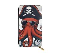 YYHWHJDE Cartoon Sailing Pirate Octopus Printing Quality Leather Long Clutch Wallet Designed for Fashion Girls and Women Stylish 7.48 x 4.13 in