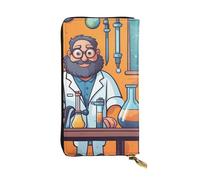 YYHWHJDE Cartoon Science Theme Picture Leather long clutch wallet Designed for fashion girls and women stylish and personalized 7.48 x 4.13 in, Black, One Size