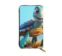 YYHWHJDE Cartoon Sea Turtle Picture Quality Leather Long Clutch Wallet Designed for Fashion Girls and Women Stylish 7.48 x 4.13 in