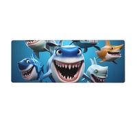 YYHWHJDE Cartoon Sharks Prints Extra Large Mouse pad Mousepad 12x31.5in for Office Gaming Learning