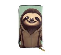 YYHWHJDE Cartoon Sloth Printing Quality Leather Long Clutch Wallet Designed for Fashion Girls and Women Stylish 7.48 x 4.13 in