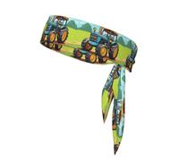 YYHWHJDE Cartoon Tractor Pattern Sports headscarf, sweat absorbing and breathable, motion headband, double-sided kerchief