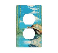 YYHWHJDE Cartoon Turtle Pattern Double Socket Wall Panel Decorative for Residential and Commercial Areas 4.5x2.76in