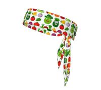 YYHWHJDE Cartoon Vegetables Pattern Sports headscarf, sweat absorbing and breathable, motion headband, double-sided kerchief
