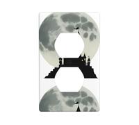 YYHWHJDE Castle Before The Moon Picture Double Socket Wall Panel Decorative is Durable and Suitable for Socket Light Switch Accessories 4.5x2.76in
