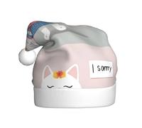 YYHWHJDE Cat holding sorry postcard Pattern Christmas Hat for Adult quality festive accessory crafted soft, lightweight