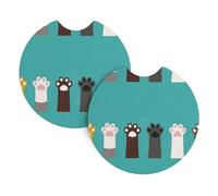 YYHWHJDE Cat Paws Prints Car Cup Coasters 2-Pack - Premium Neoprene Drink Throws, Protect Cup Holders & Enhance Your Drive - Waterproof, Non-Slip Grip