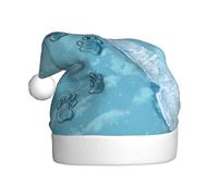 YYHWHJDE Cat's footprints on frost Pattern Christmas Hat for Adult quality festive accessory crafted soft, lightweight