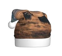 YYHWHJDE Cattle on the Prairie Prints Christmas Hat for Adult for men and women clothing headband for festive occasions
