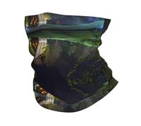 YYHWHJDE Chalet by the lake Prints Multifunctional Sports Throw - Seamless Elastic Head & Neck Cover for Hiking, Cycling & Travel