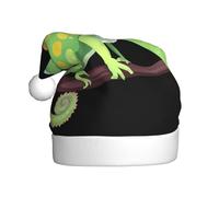 YYHWHJDE Chameleon wearing a crown Pattern Christmas Hat for Adult quality festive accessory crafted soft, lightweight