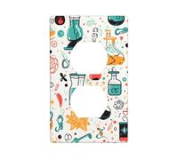 YYHWHJDE Chemistry Print Pattern Double Socket Wall Panel Decorative is Durable and Suitable for Socket Light Switch Accessories 4.5x2.76in