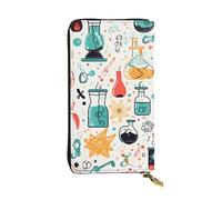 YYHWHJDE chemistry print Printed Leather long clutch wallet Designed for fashion girls and women stylish and personalized 7.48 x 4.13 in, Black, One Size