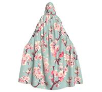 YYHWHJDE cherry blossom tree branch Pattern Halloween Adult Hooded Cloak for various party and carnival settings