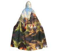 YYHWHJDE Chickens and Farm Picture Halloween Adult Hooded Cloak for Role-Playing, Costumes, and Theme Parties