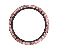 YYHWHJDE Chiwawas Dog Pink Prints Steering Wheel Cover - Quality Neoprene Auto Accessories for Comfortable Grip, Durable Protection, & Stylish Interior Enhancement