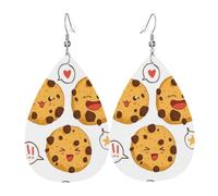 YYHWHJDE Chocolate Chip Cookies Prints Drip Leather Earrings - Chic Faux Leather Drops for Holiday & Everyday Glam