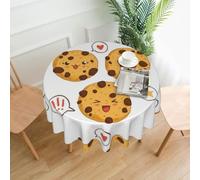 YYHWHJDE Chocolate Chip Cookies Prints Round Decorative Tablecloth 60in - Elevate Your Dining Space with this Elegant Throw for Everyday Charm & Special Occasions