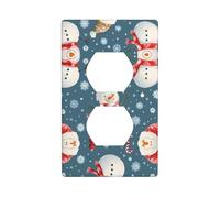 YYHWHJDE Christmas Carton Snowman Pattern Double Socket Wall Panel Decorative is Durable and Suitable for Socket Light Switch Accessories 4.5x2.76in