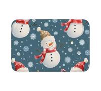 YYHWHJDE Christmas Carton Snowman Picture Crystal Velvet Lock Edge Floor mat, Bedroom Carpet, Parlor, Dormitory Home Decoration
