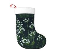 YYHWHJDE Christmas decorative socks Stocking Soft White Wildflower Prints lightweight, with a good tactile sensation for Halloween, Christmas, and New Year
