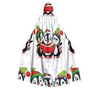 YYHWHJDE Christmas Penguin Prints Hooded Cloak - Extra Large Cosplay Throw for Halloween, Masquerade