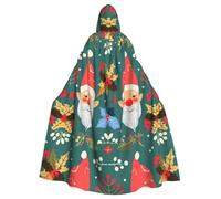 YYHWHJDE christmas santa gnome Pattern Halloween Adult Hooded Cloak for various party and carnival settings