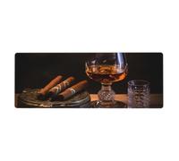 YYHWHJDE Cigar And Whiskey Picture Extra Large Mouse Pad, Computer Office Anti Slip Gaming Keyboard Thickened Version 12x31.5in