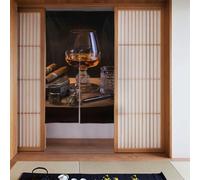 YYHWHJDE cigar and whiskey Prints Door curtain partition splicing privacy protection suitable for kitchen, bathroom, room 34x56in