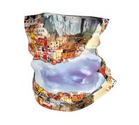 YYHWHJDE Cinque Terre scenery Prints Multifunctional Sport Headband - Seamless Stretch Neck Gaiter for Hiking, Biking, Running & Outdoor Activities - Soft, Quick-Dry, No-Fade Design
